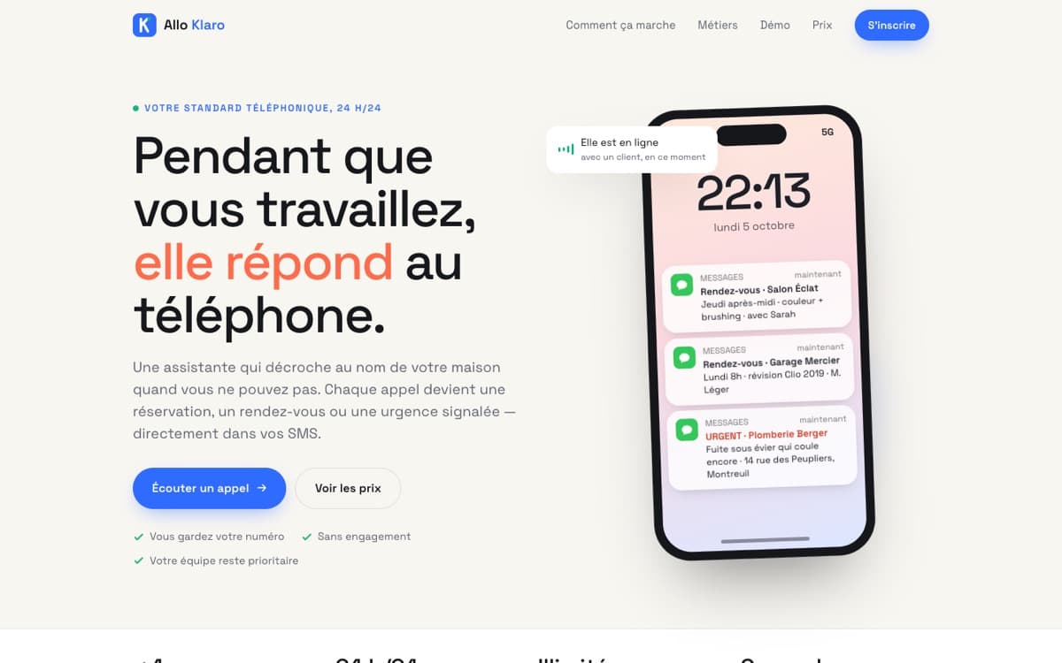 Allo Klaro : Moovtips product · Showcase site · Voice, built by Moovtips