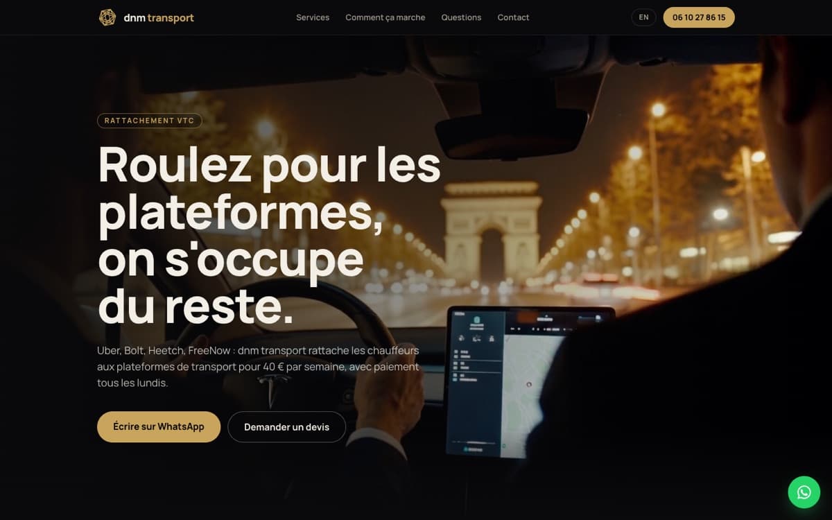 dnm transport : Video site · FR/EN · Quotes, built by Moovtips